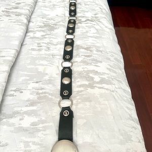 New, w/out tags Michael Kors Black Leather /Silver Studded Belt/ Size